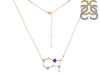 Gemini Zodiac Star Constellation Amethyst & White Topaz Necklace AMT-RDN-490.