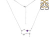 Gemini Zodiac Star Constellation Amethyst & White Topaz Necklace AMT-RDN-490.