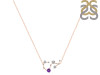 Scorpio Zodiac Star Constellation Amethyst & White Topaz Necklace AMT-RDN-495.
