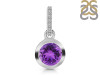 Amethyst & White Topaz Pendant AMT-RDP-742-CZ-LOOP.