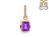 Amethyst & White Topaz Pendant AMT-RDP-955-CZ-LOOP.