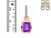 Amethyst & White Topaz Pendant AMT-RDP-955-CZ-LOOP.
