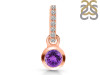 Amethyst & White Topaz Pendant AMT-RDP-957-CZ-LOOP.
