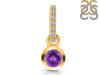 Amethyst & White Topaz Pendant AMT-RDP-957-CZ-LOOP.