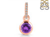 Amethyst & White Topaz Pendant AMT-RDP-958-CZ-LOOP.