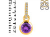 Amethyst & White Topaz Pendant AMT-RDP-958-CZ-LOOP.
