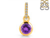 Amethyst & White Topaz Pendant AMT-RDP-958-CZ-LOOP.