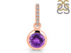 Amethyst & White Topaz Pendant AMT-RDP-959-CZ-LOOP.