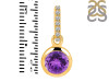 Amethyst & White Topaz Pendant AMT-RDP-959-CZ-LOOP.