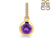 Amethyst & White Topaz Pendant AMT-RDP-959-CZ-LOOP.