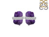 Amethyst Raw Crystal & White Topaz Stud Earring AMT-RE-381.