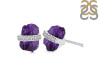 Amethyst Raw Crystal & White Topaz Stud Earring AMT-RE-381.