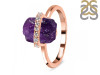 Amethyst Raw Crystal & White Topaz Ring AMT-RR-381.