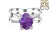 Amethyst Raw Crystal & White Topaz Ring AMT-RR-382.