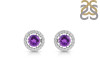Amethyst & White Topaz Stud Earring AMT-RDE-985.