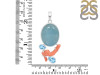 Aquamarine/Coral/Blue Topaz Pendant-2SP AQM-1-80