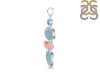 Aquamarine/Coral/Blue Topaz Pendant-2SP AQM-1-90