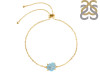 Aquamarine Raw Crystal Bracelet With Adjustable Camera Lock AQM-RB-200-CAMERA-LOCK.