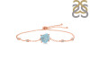 Aquamarine Raw Crystal & White Topaz Bracelet With Adjustable Camera Lock AQM-RCYB-2-CAMERA-LOCK