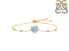 Aquamarine Raw Crystal & White Topaz Bracelet With Adjustable Camera Lock AQM-RCYB-2-CAMERA-LOCK