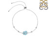 Aquamarine Raw Crystal & White Topaz Bracelet With Adjustable Camera Lock AQM-RCYB-2-CAMERA-LOCK