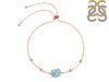 Aquamarine Raw Crystal & White Topaz Bracelet With Adjustable Camera Lock AQM-RCYB-2-CAMERA-LOCK