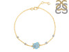 Aquamarine Raw Crystal & White Topaz Bracelet AQM-RCYB-2