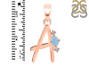 Aquamarine & White Topaz Alphabet A Pendant AQM-RDA-1.