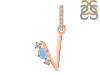 Aquamarine & White Topaz Alphabet V Pendant AQM-RDA-100.