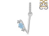 Aquamarine & White Topaz Alphabet V Pendant AQM-RDA-100.