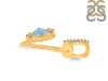 Aquamarine & White Topaz Alphabet V Pendant AQM-RDA-100.