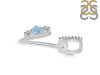 Aquamarine & White Topaz Alphabet V Pendant AQM-RDA-100.