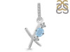 Aquamarine & White Topaz Alphabet X Pendant AQM-RDA-102.