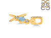 Aquamarine & White Topaz Alphabet X Pendant AQM-RDA-102.