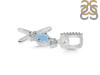Aquamarine & White Topaz Alphabet X Pendant AQM-RDA-102.