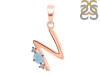 Aquamarine & White Topaz Alphabet N Pendant AQM-RDA-14.