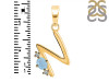 Aquamarine & White Topaz Alphabet N Pendant AQM-RDA-14.