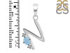 Aquamarine & White Topaz Alphabet N Pendant AQM-RDA-14.