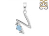 Aquamarine & White Topaz Alphabet N Pendant AQM-RDA-14.