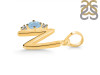 Aquamarine & White Topaz Alphabet N Pendant AQM-RDA-14.