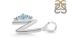 Aquamarine & White Topaz Alphabet N Pendant AQM-RDA-14.