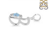 Aquamarine & White Topaz Alphabet B Pendant AQM-RDA-2.