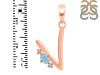 Aquamarine & White Topaz Alphabet V Pendant AQM-RDA-22.
