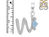 Aquamarine & White Topaz Alphabet W Pendant AQM-RDA-23.