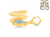 Aquamarine & White Topaz Alphabet W Pendant AQM-RDA-23.