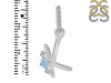 Aquamarine & White Topaz Alphabet K Pendant AQM-RDA-37.