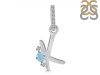 Aquamarine & White Topaz Alphabet K Pendant AQM-RDA-37.
