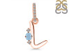 Aquamarine & White Topaz Alphabet L Pendant AQM-RDA-38.