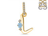 Aquamarine & White Topaz Alphabet L Pendant AQM-RDA-38.