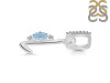 Aquamarine & White Topaz Alphabet L Pendant AQM-RDA-38.